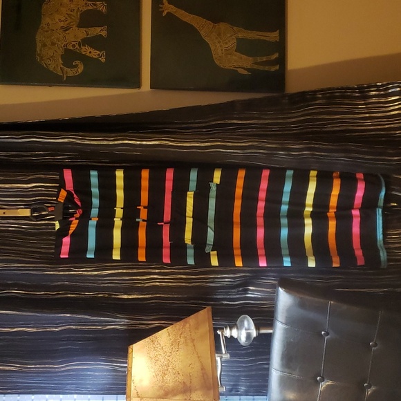 NWOT Beach Covered Up Hooded Lightweight Rainbow  Striped Summer Dress Pockets - Picture 6 of 16